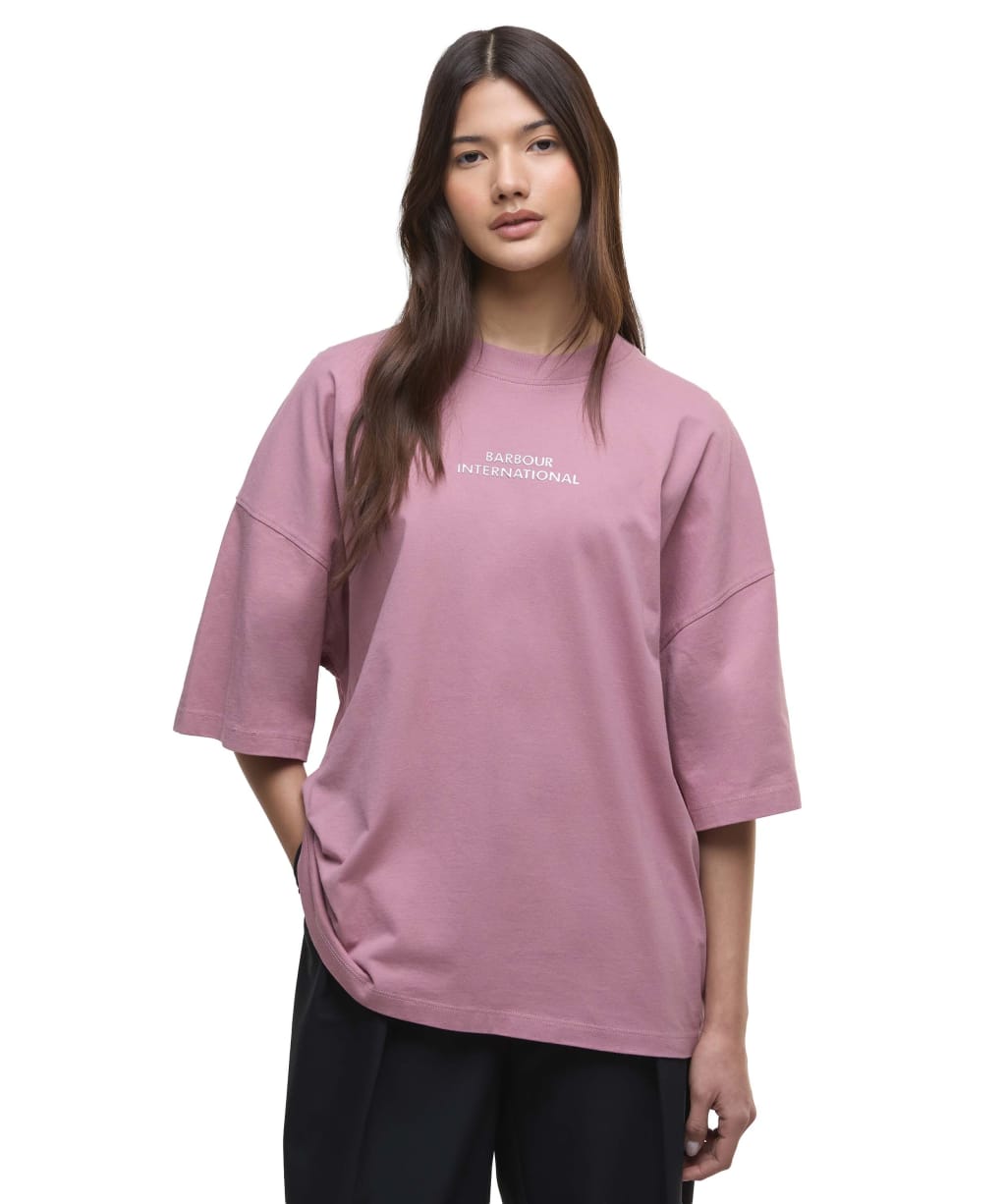 Women's Barbour International Kaia T-Shirt - RAPSBERRY