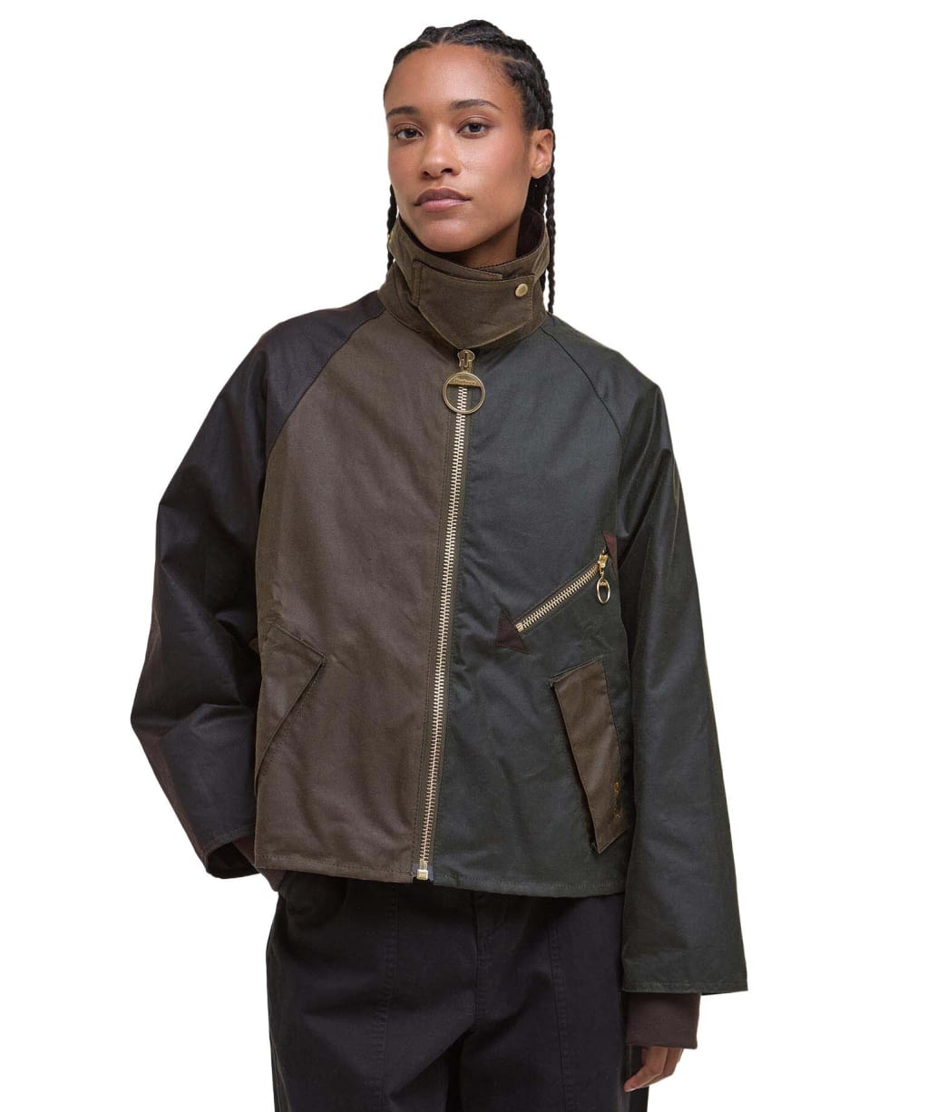 Women's Barbour Arlene Waxed Jacket - Beech / Ancient Tartan