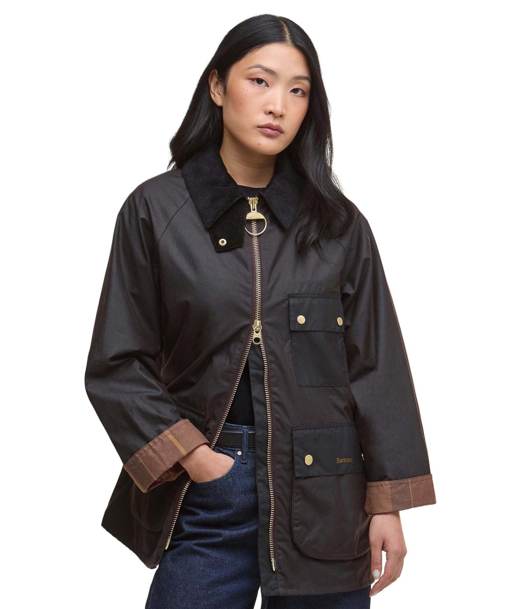 Women's Barbour Luella Waxed Jacket - RUSTIC/MUTED TAR