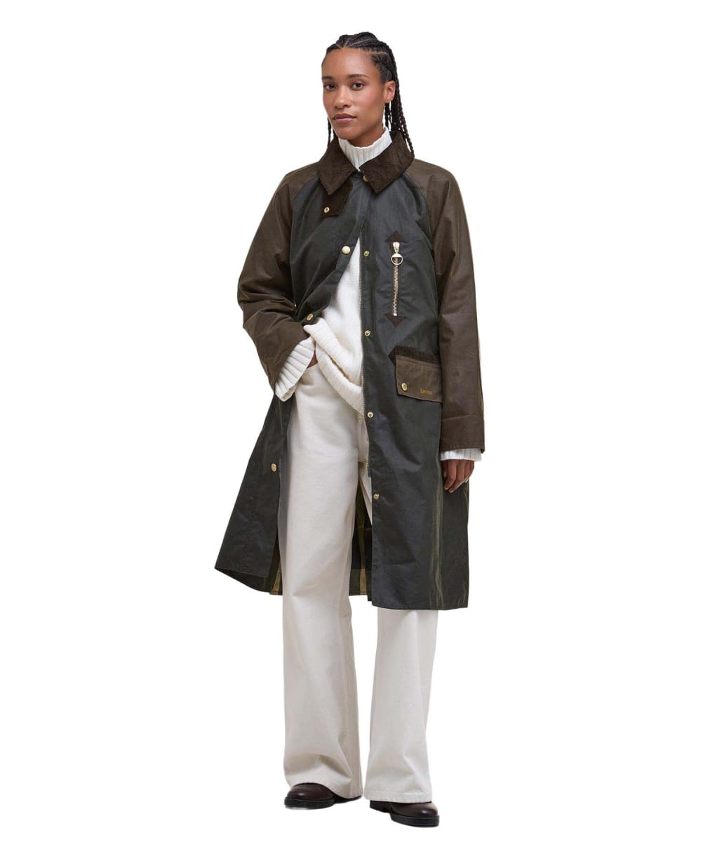 Women's Barbour Evette Waxed Jacket - FERN/BEECH/ANCIE