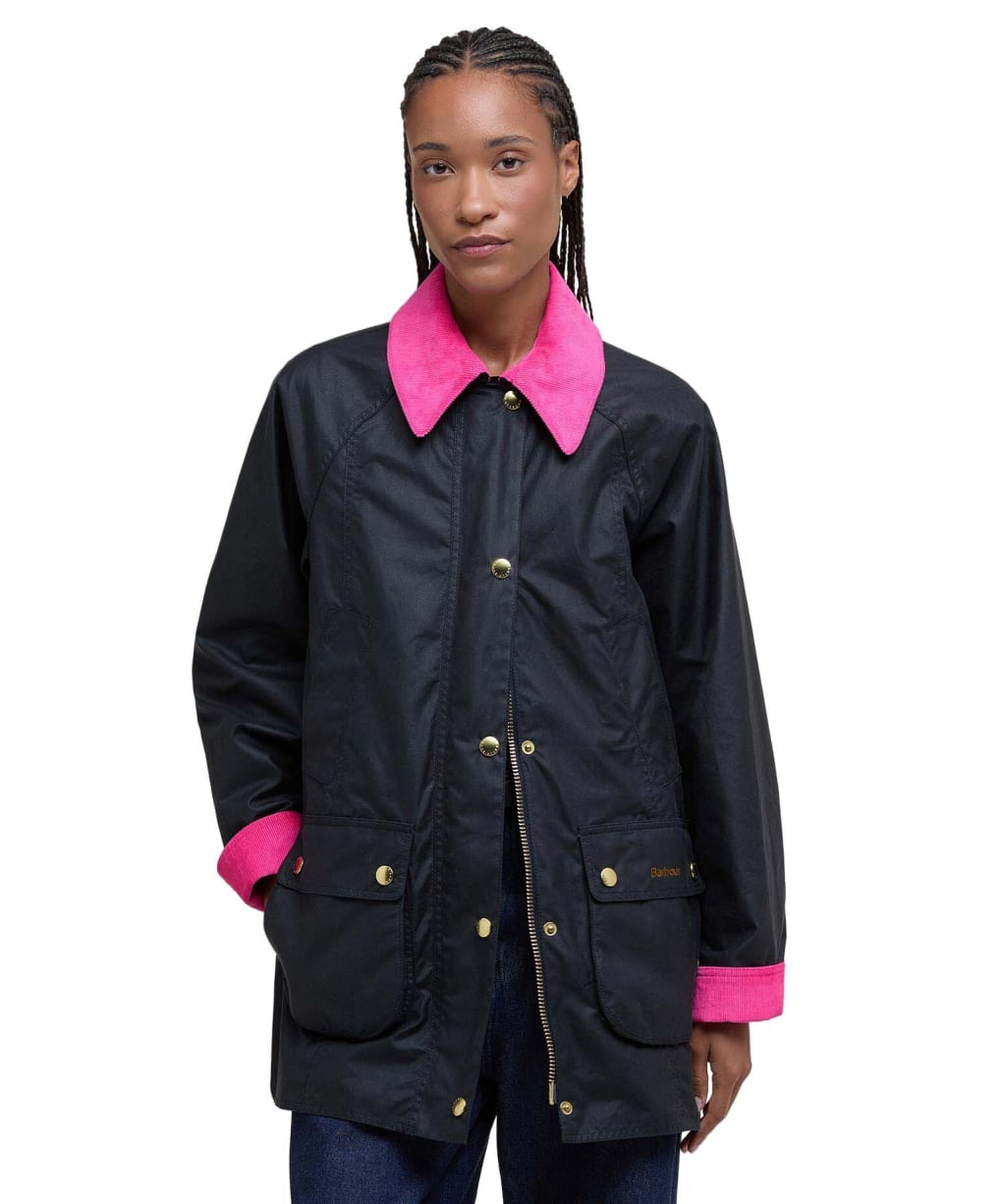 Women's Barbour Icons Modern Beadnell Wax Jacket - Navy / Classic