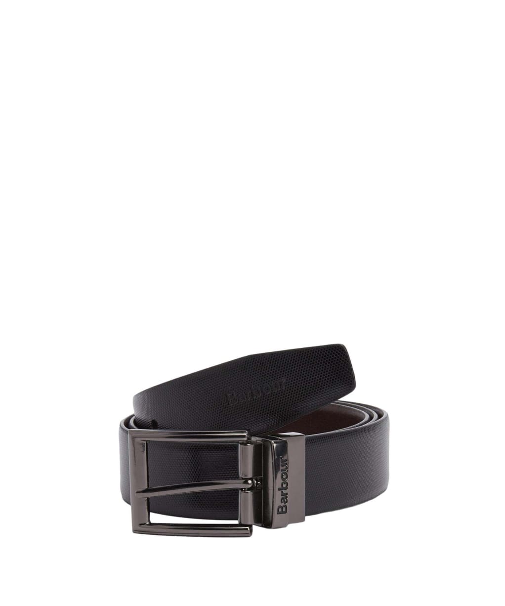 Men's Barbour Westdale Leather Belt - Black / Coffee