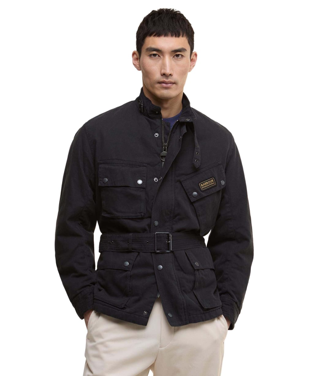 Men's Barbour International Washed Casual A7 Jacket - Black