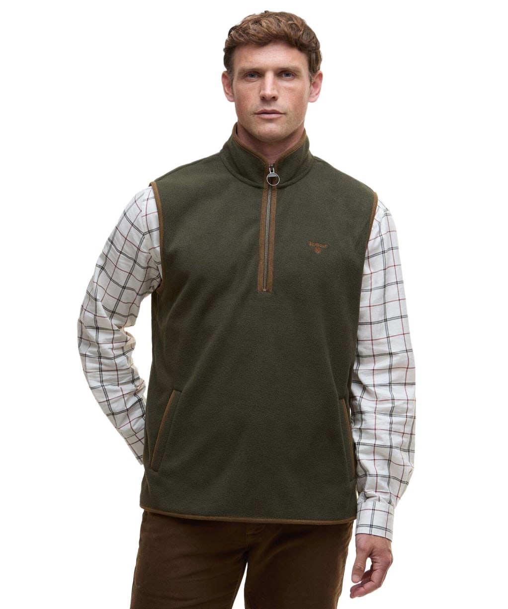 Men's Barbour Harwood Gilet Fleece - Olive