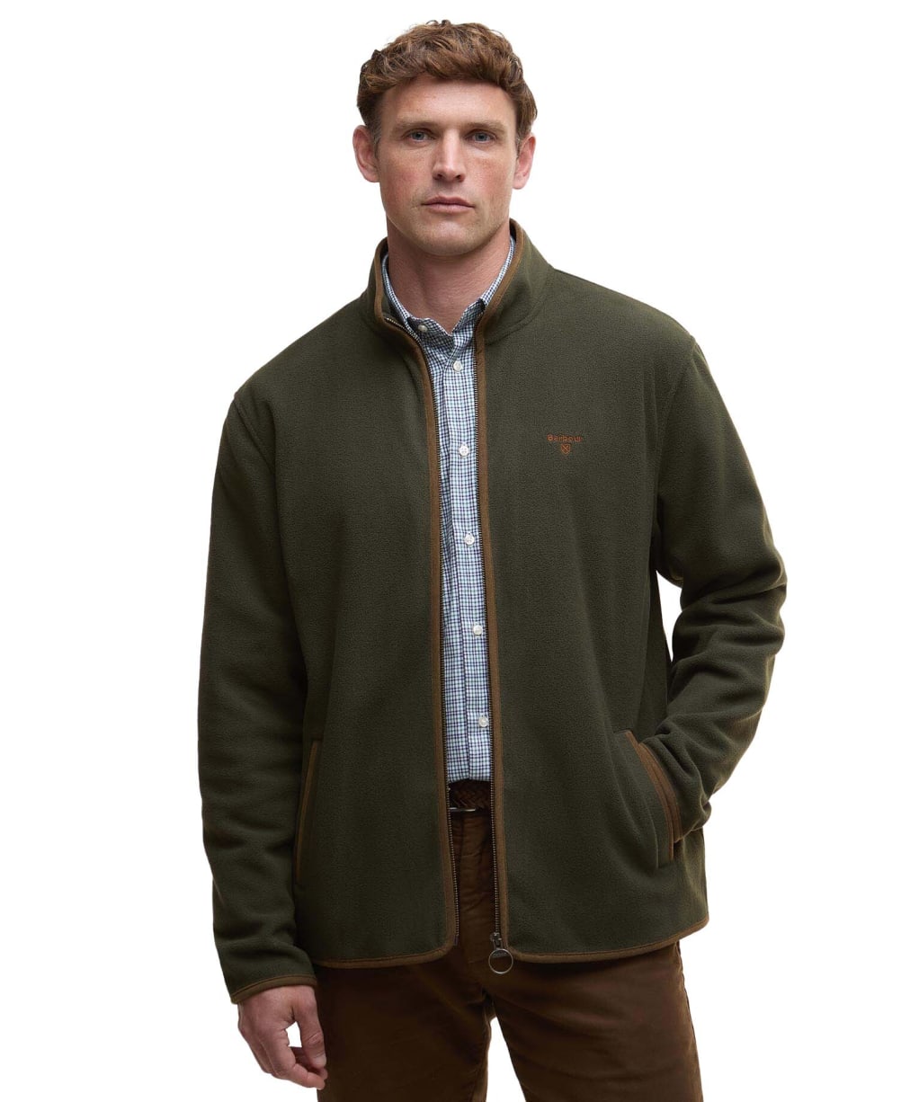 Men's Barbour Harwood Zip Through Fleece - Olive