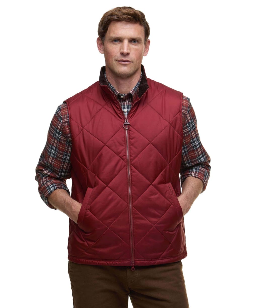 Men's Barbour Finn Gilet - Brick Red