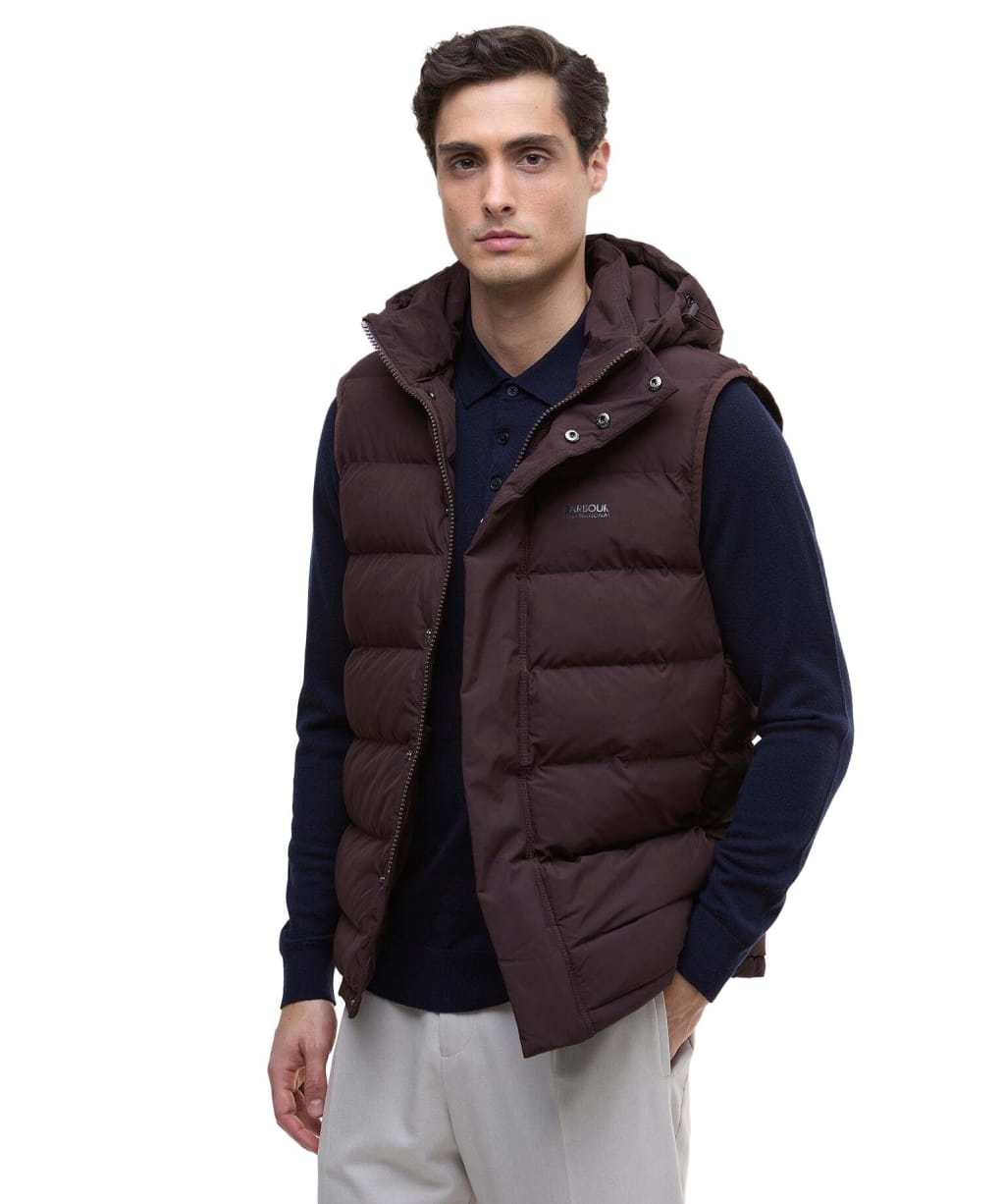 Men's Barbour International Padley Puffer Gilet - JAVA RED