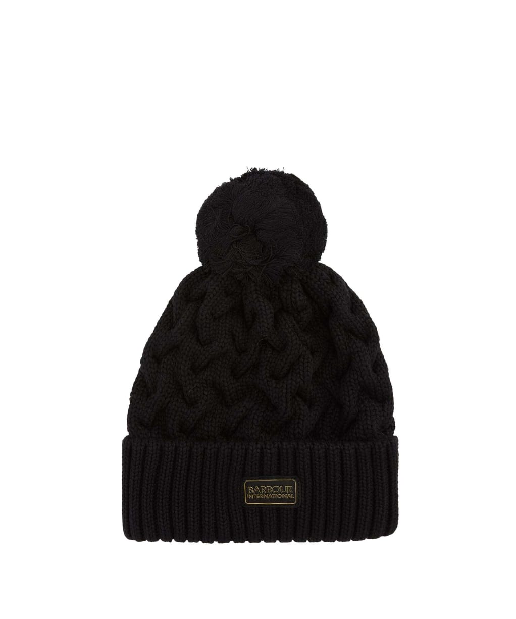 Men's Barbour International Drift Cable Beanie - Black / Shadow
