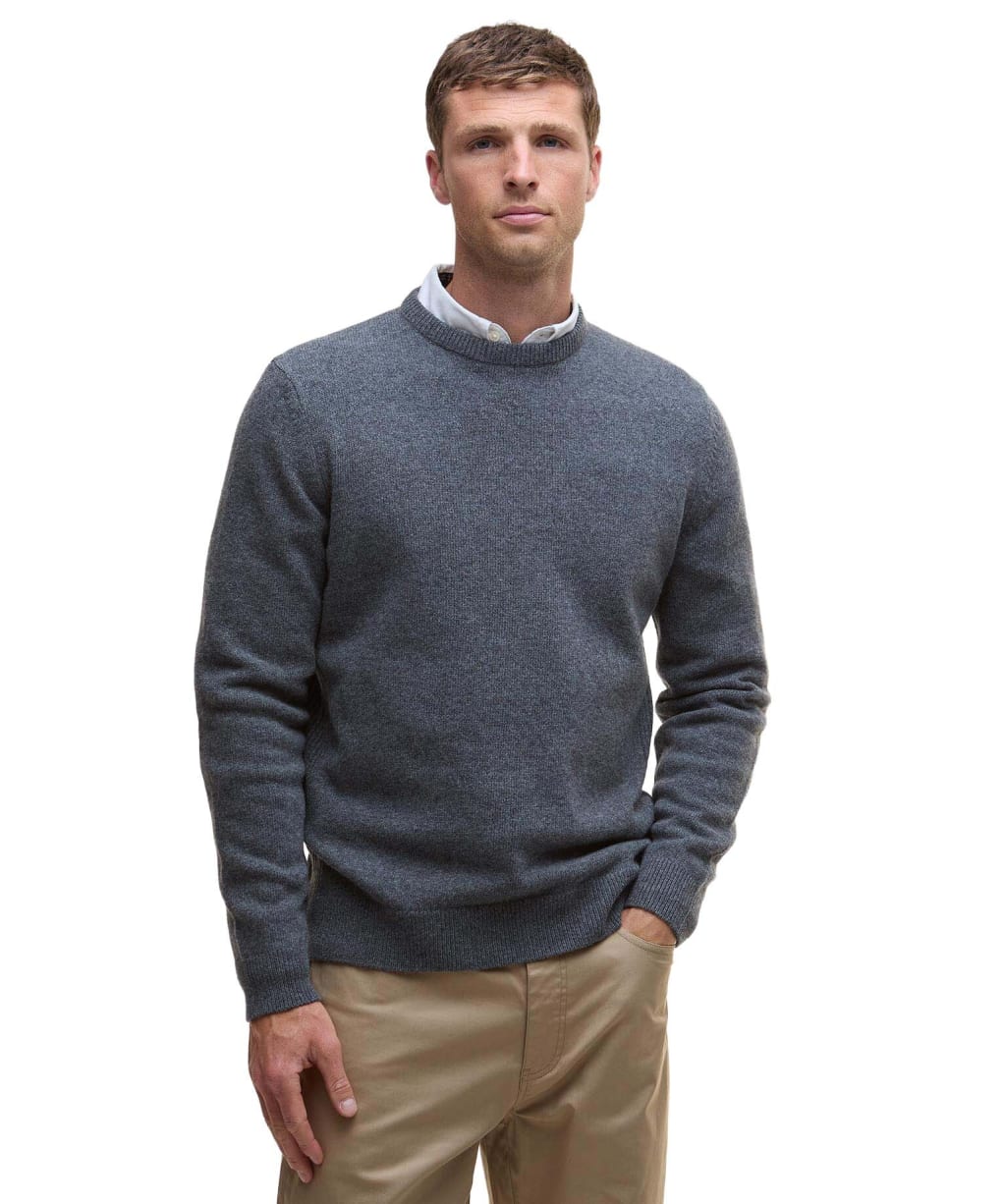 Men's Barbour Holden Crew Neck Sweater - Mid Grey Marl
