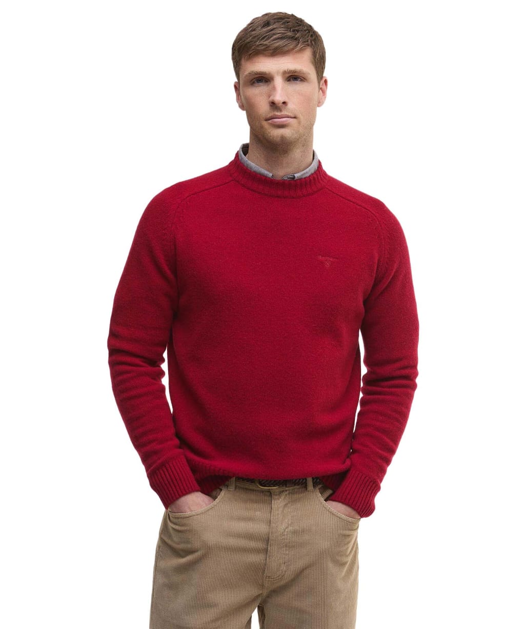 Men's Barbour Grangetown Crew Neck Sweater - Biking Red