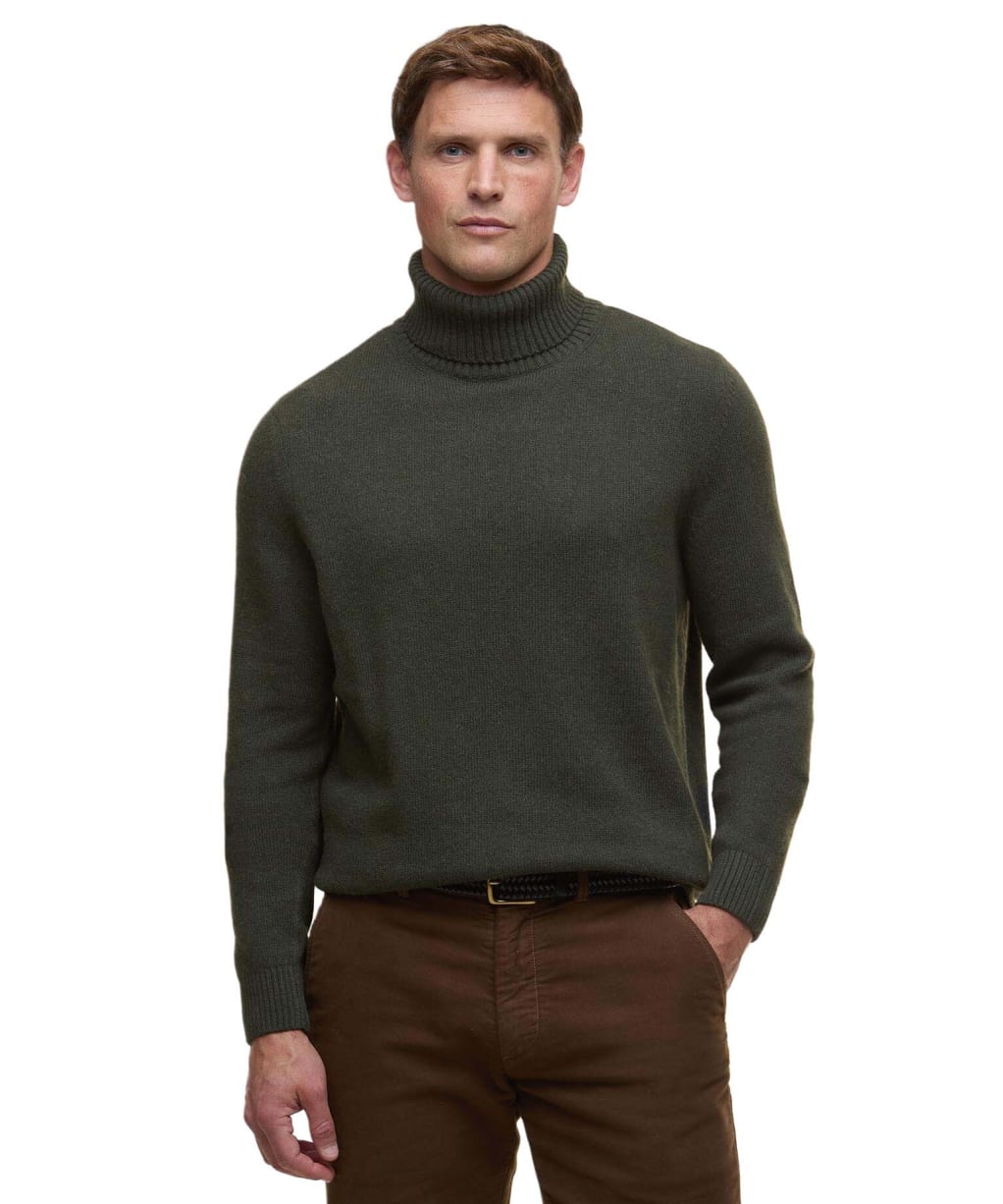 Men's Barbour Kelp Roll Neck Jumper - Olive