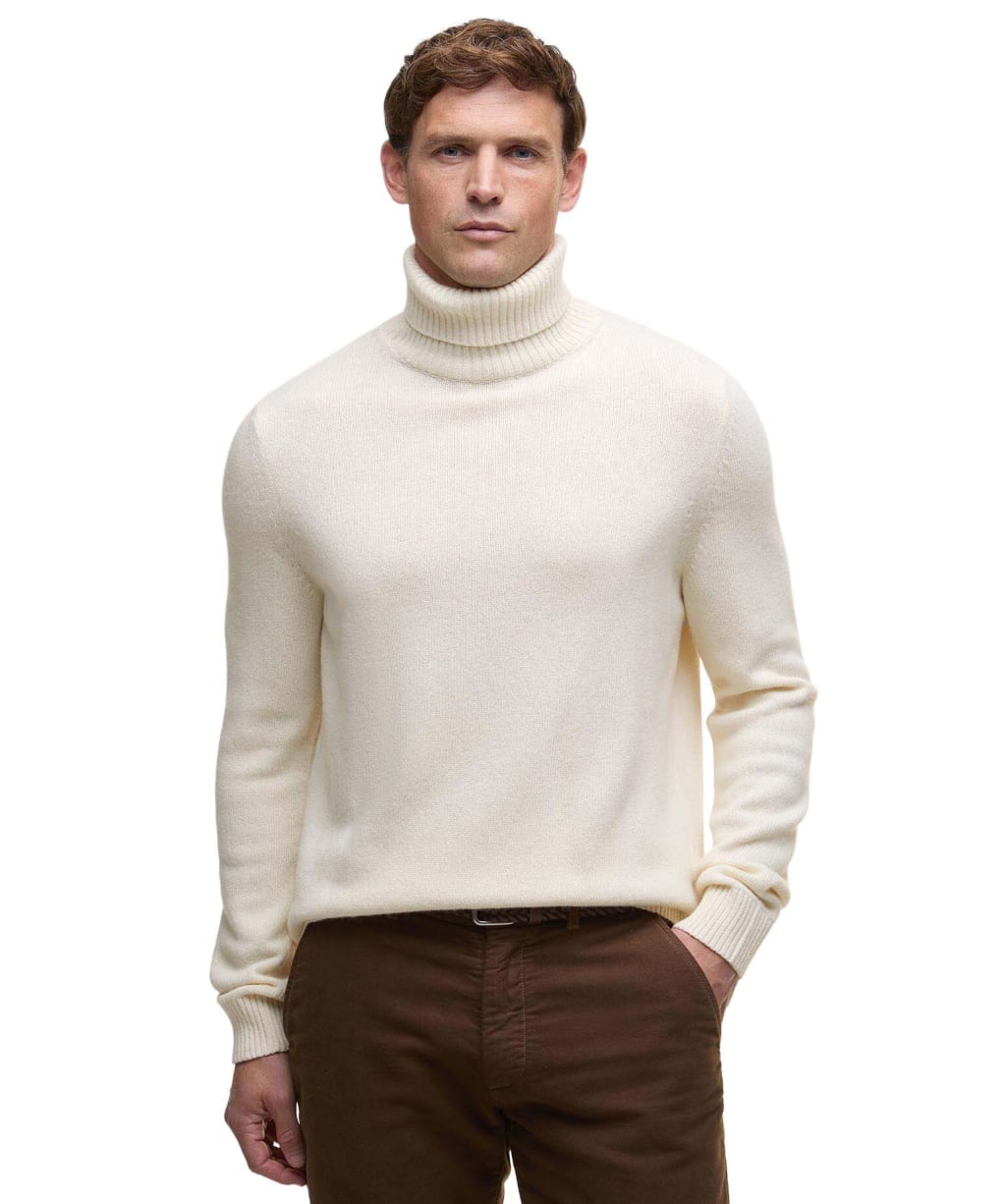 Men's Barbour Kelp Roll Neck Jumper - Whisper White