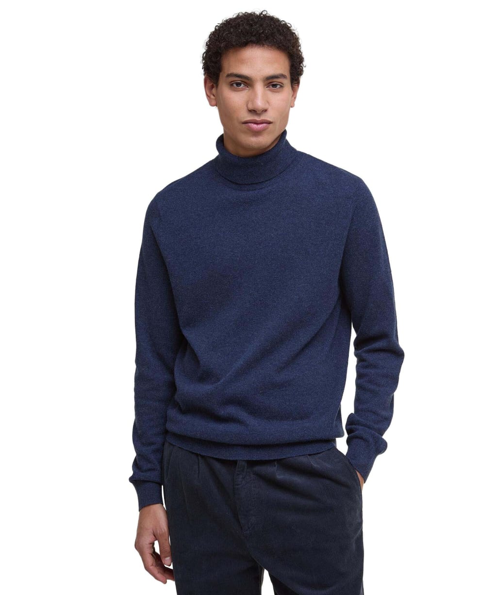 Men's Barbour Hector Roll Neck Jumper - Navy Marl