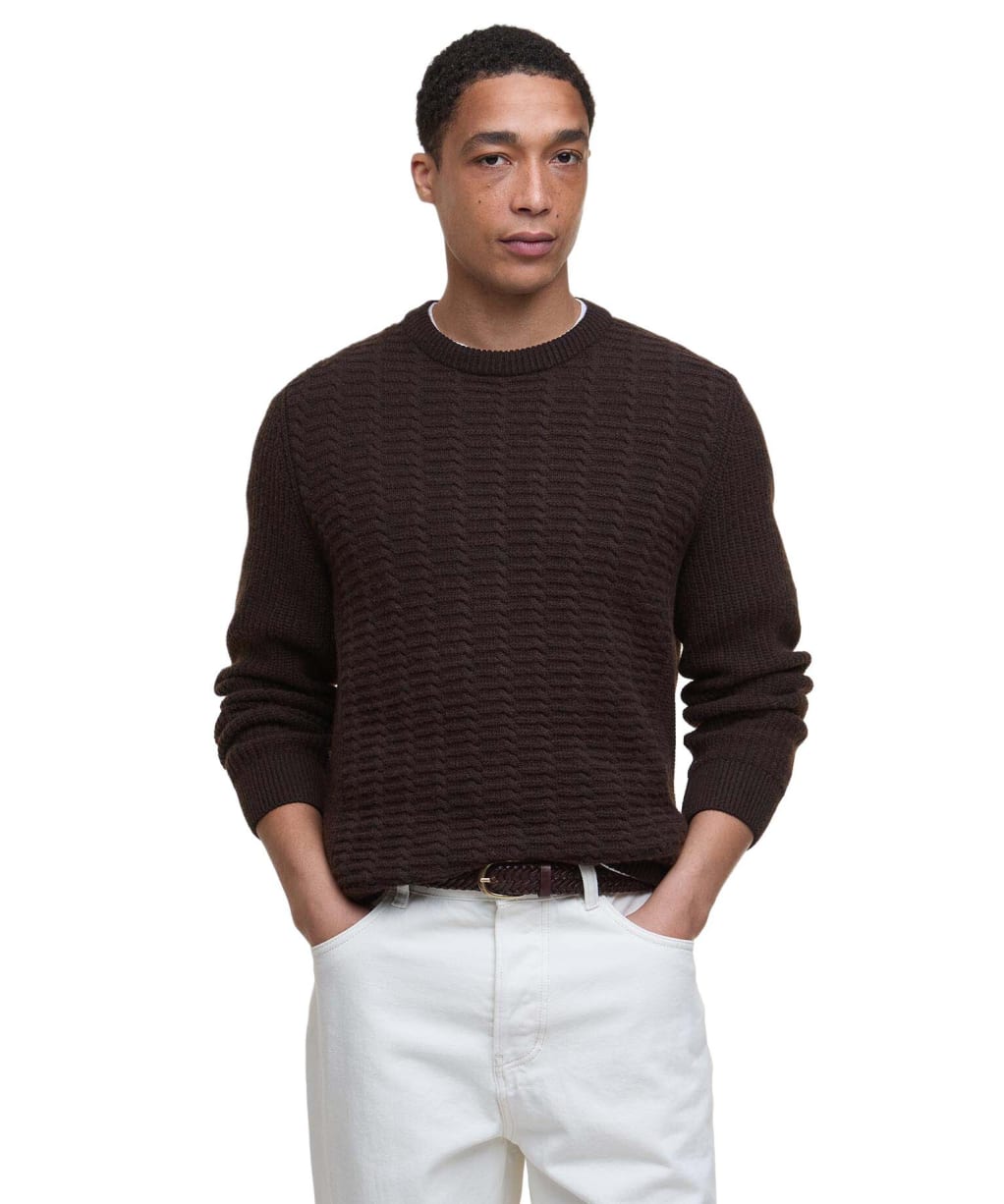 Men's Barbour Cleveland Crew Neck Sweater - Dark Oak