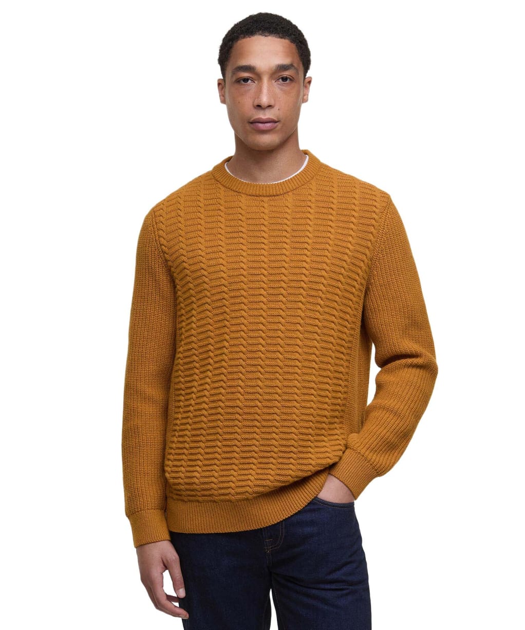 Men's Barbour Cleveland Crew Neck Sweater - Copper