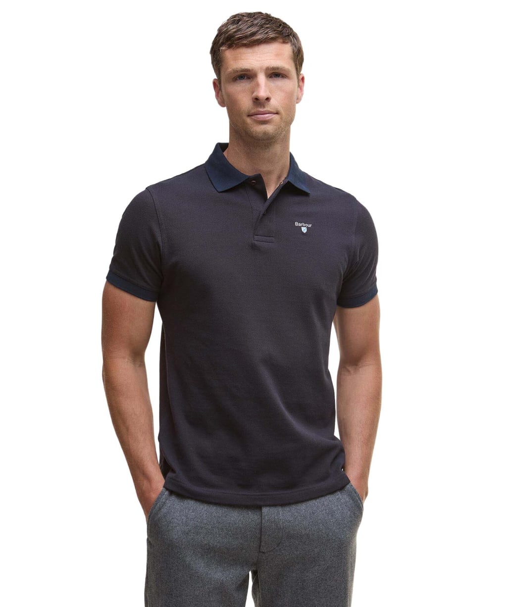 Men's Barbour Sports Polo Mix Shirt - Dark Oak