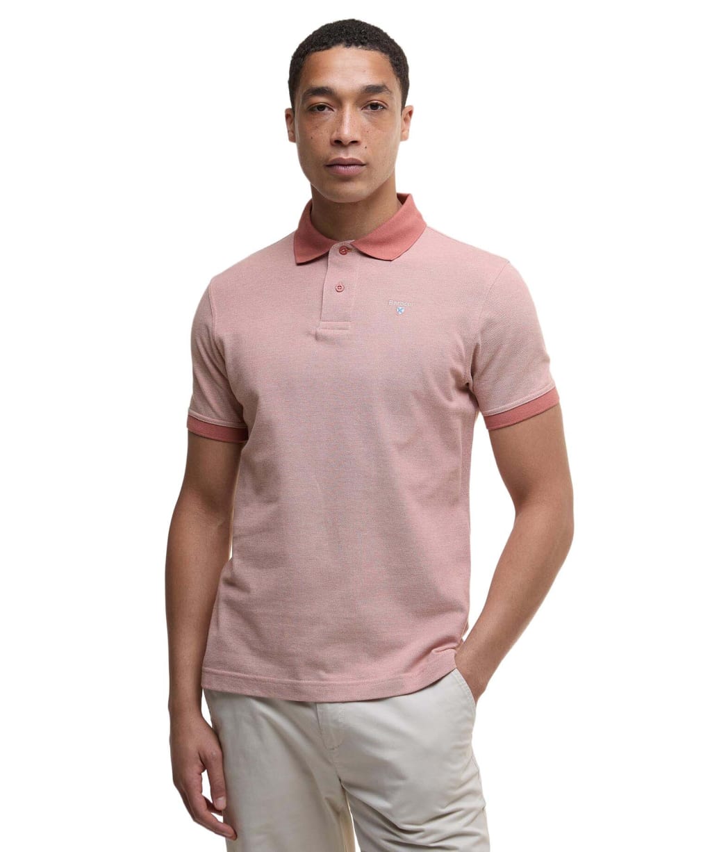 Men's Barbour Sports Polo Mix Shirt - Earth Pink