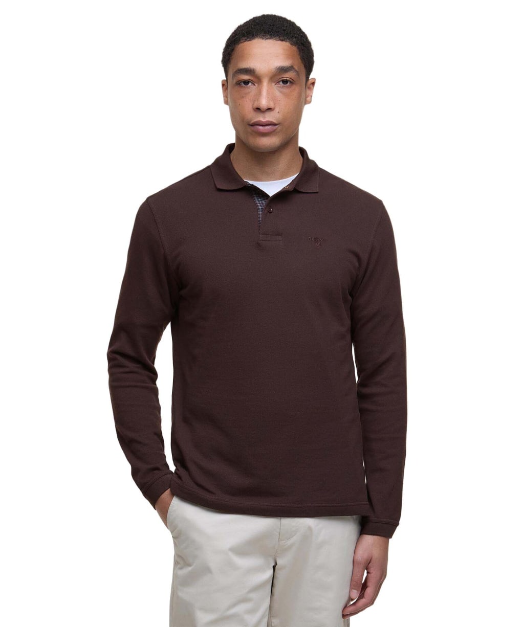 Men’s Barbour L/S Sports Polo Shirt - Dark Oak