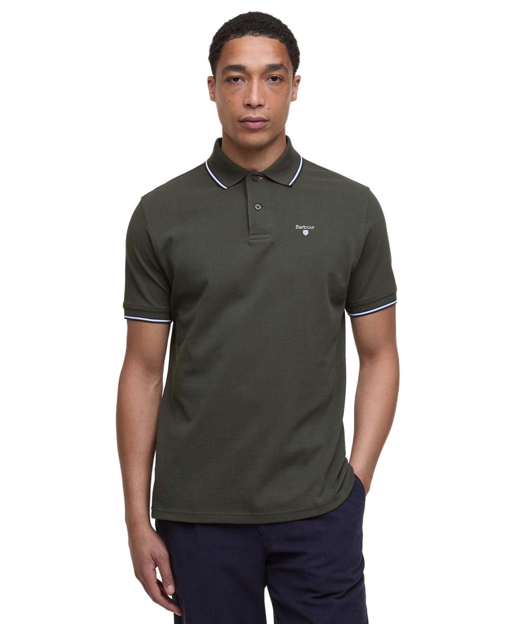 Men's Barbour Fielding Tailored Polo Shirt - Olive