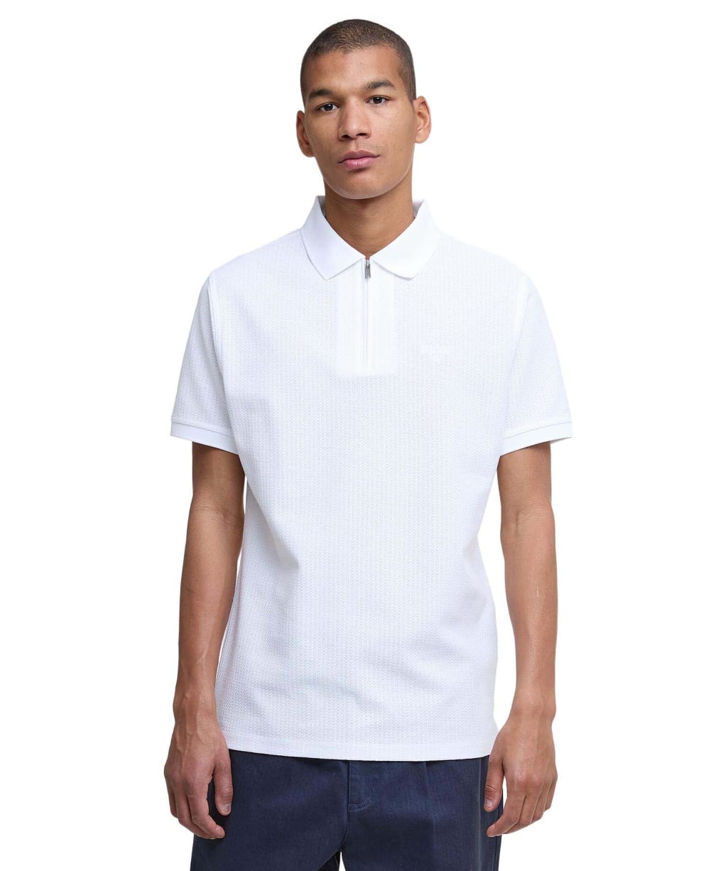 Men's Barbour Backfield Tailored Polo Shirt - White