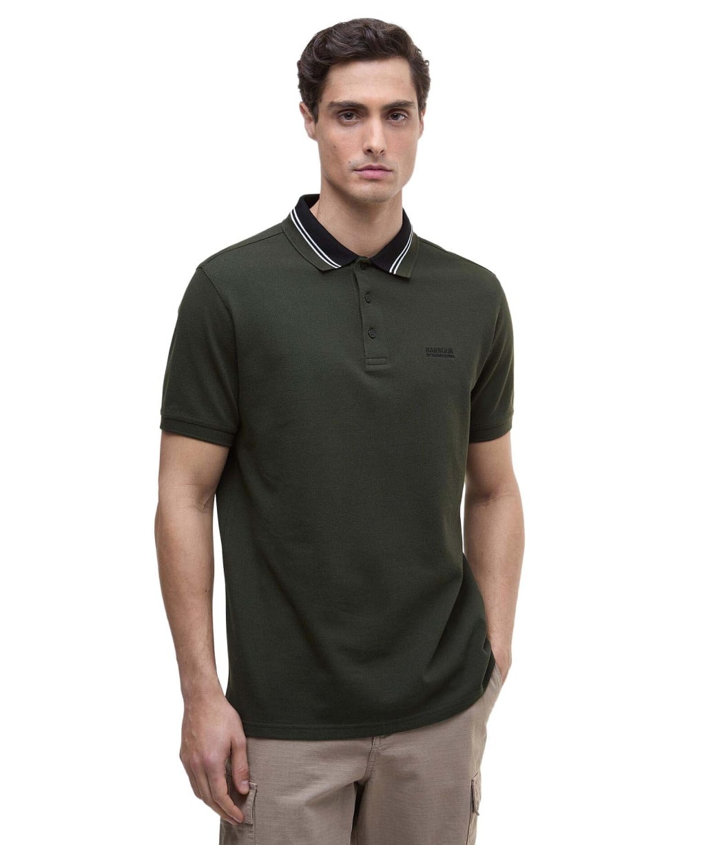 Men's Barbour International Bruce Tipped Polo Shirt - Sage