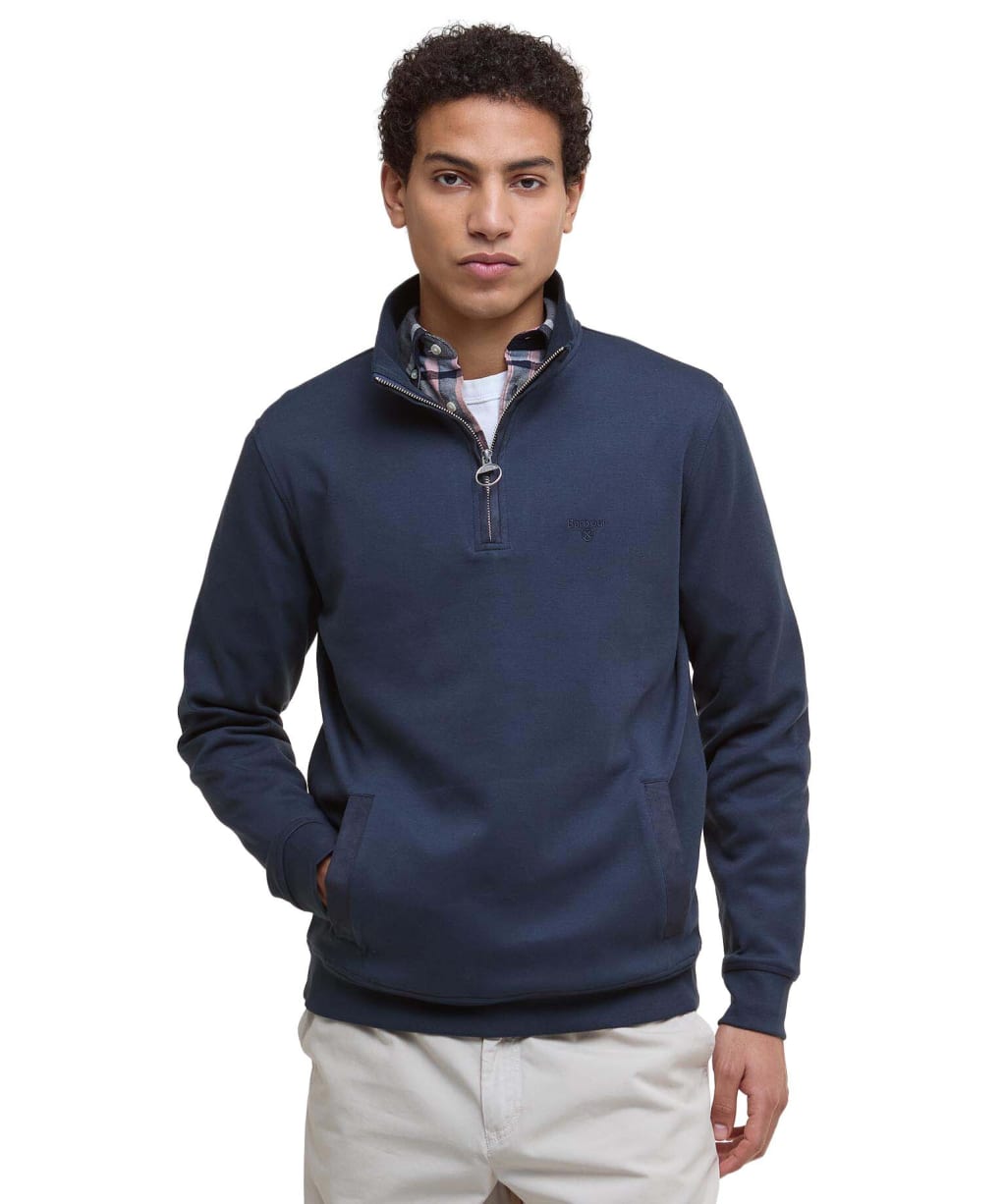 Men's Barbour Lambeth Interlock Half Zip Sweatshirt - Navy