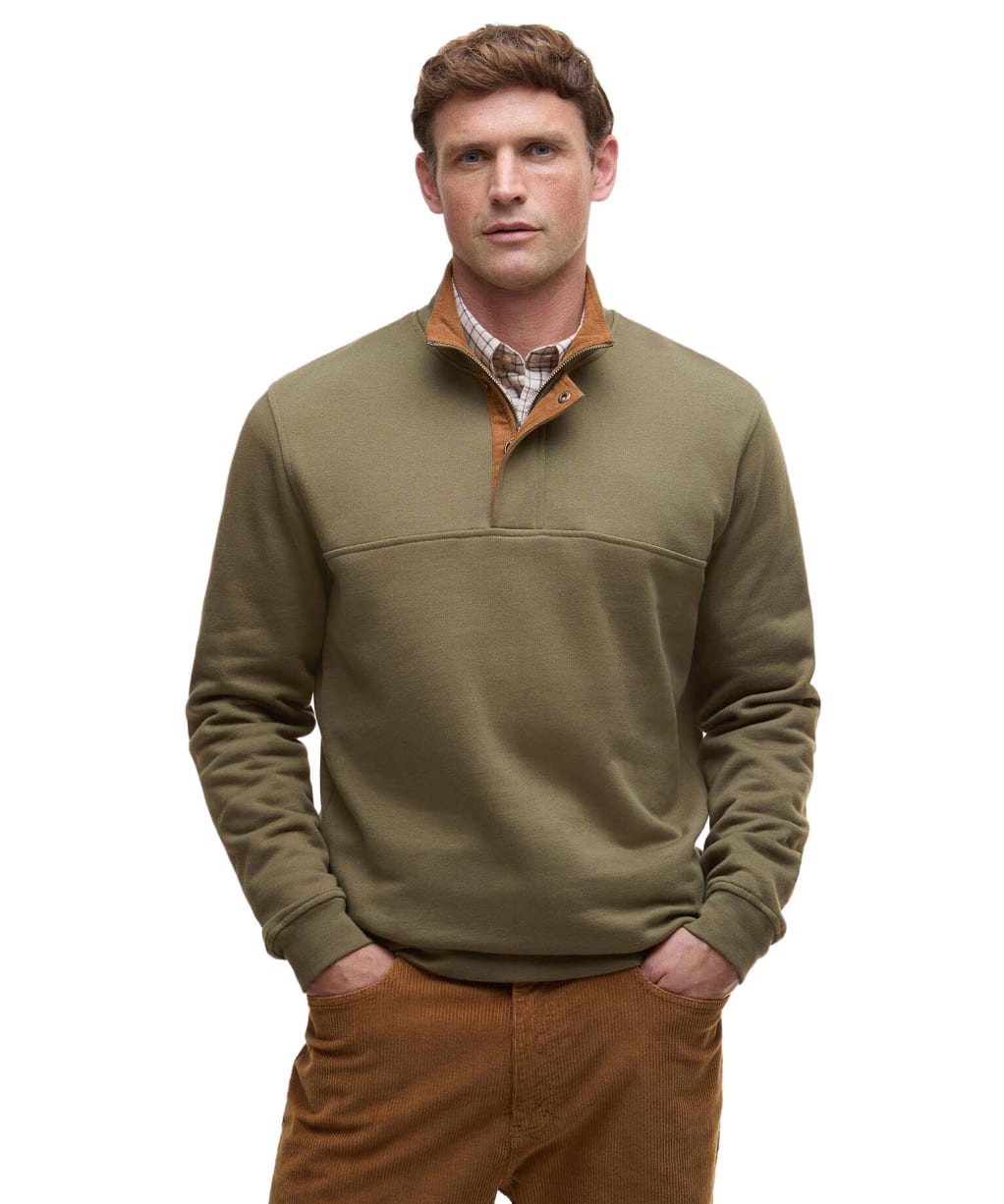 Men's Barbour Haddon Half Zip Sweatshirt - Olive