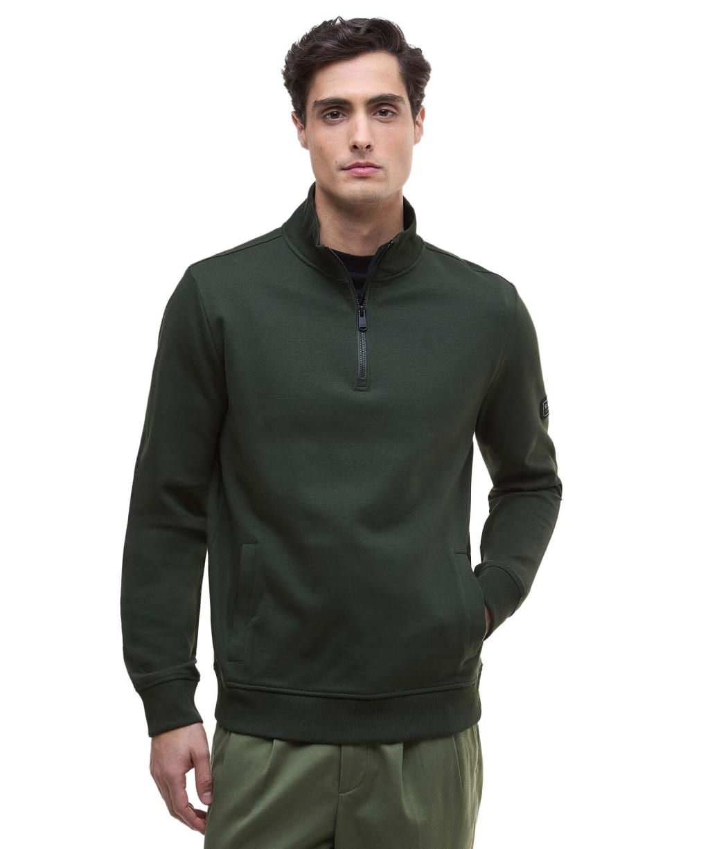 Men's Barbour International Ilford Interlock Funnel Neck Sweatshirt - Sage