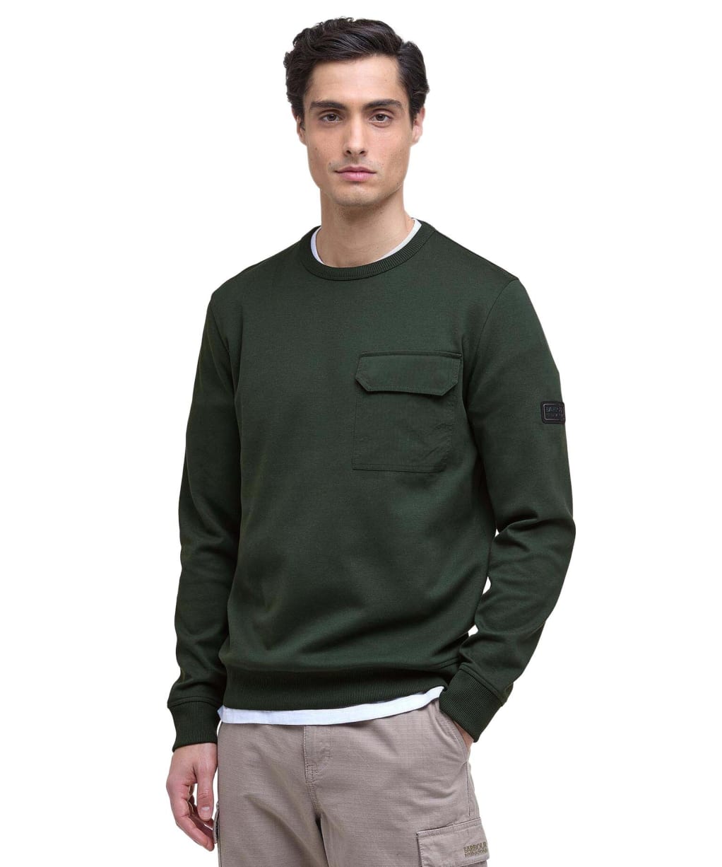 Men's Barbour International Ilford Interlock Crew Neck Sweatshirt - Sage