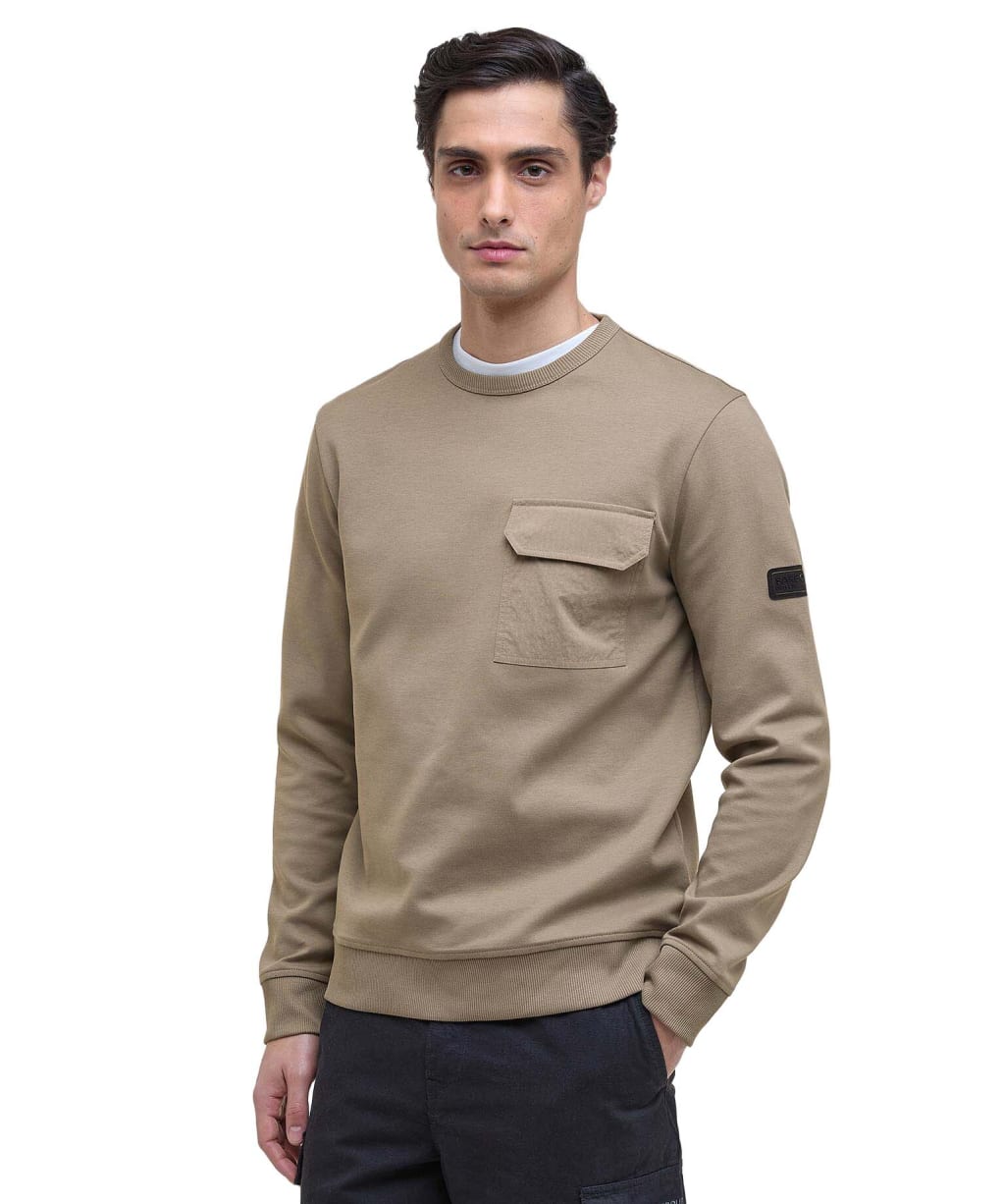 Men's Barbour International Ilford Interlock Crew Neck Sweatshirt - Brindle