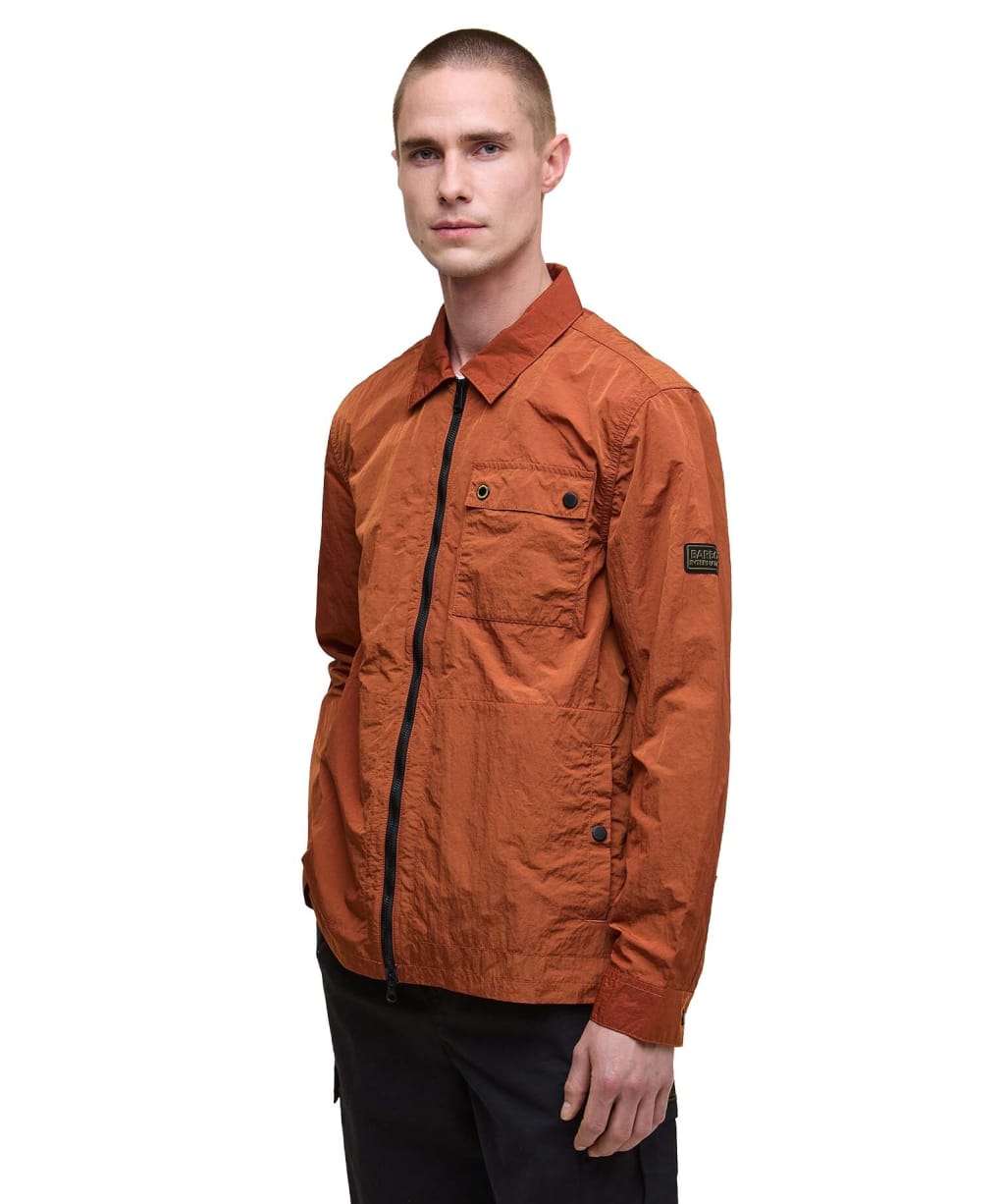 Men's Barbour International Inline Overshirt - Dark Ginger