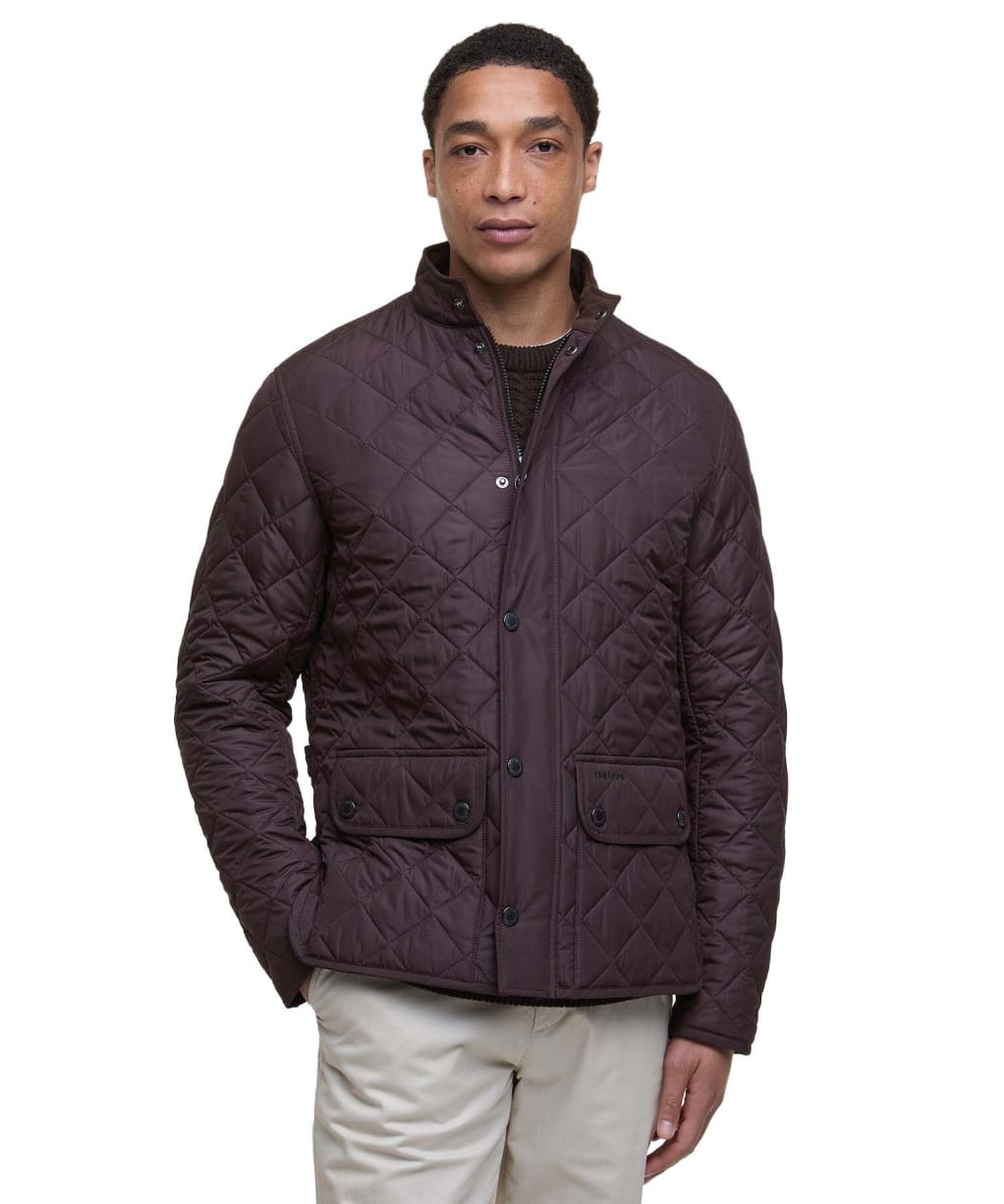 Men's Barbour Lowerdale Quilted Jacket - Black Oak / Classic Tartan