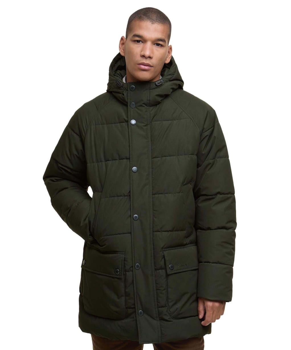 Men's Barbour Hooded Bedale Puffer Jacket - Sage