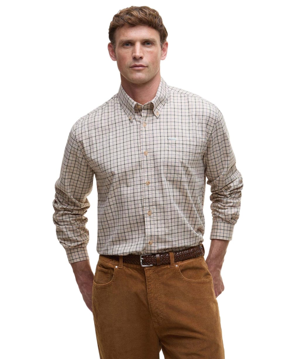 Men's Barbour Bank Check Shirt - Dark Ecru