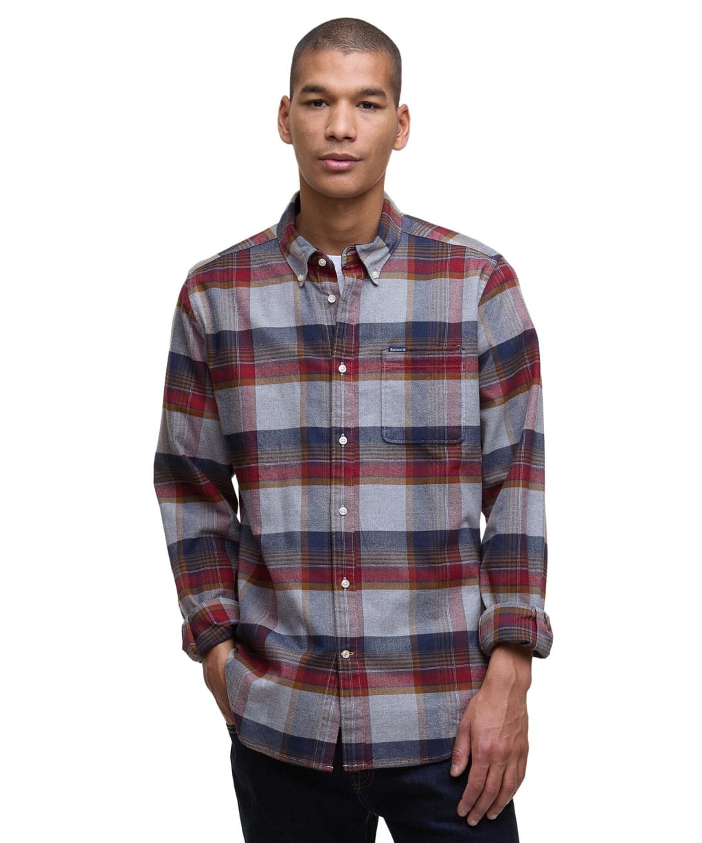 Men’s Barbour Portdown Tailored Shirt - Light Grey Marl