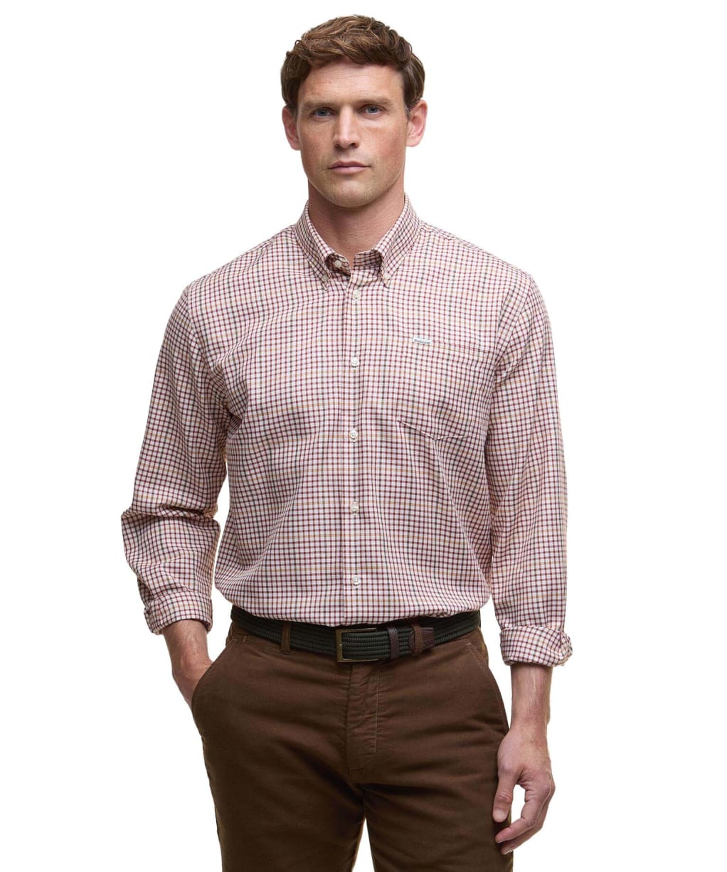 Men’s Barbour Henderson Thermo Weave Shirt - Fired Brick