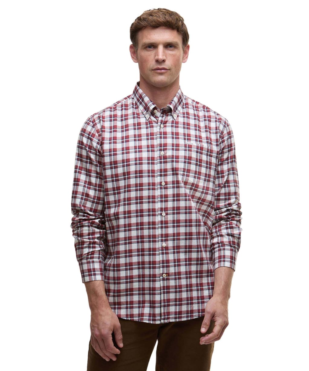 Men's Barbour Turville Regular Fit Shirt - Fired Brick