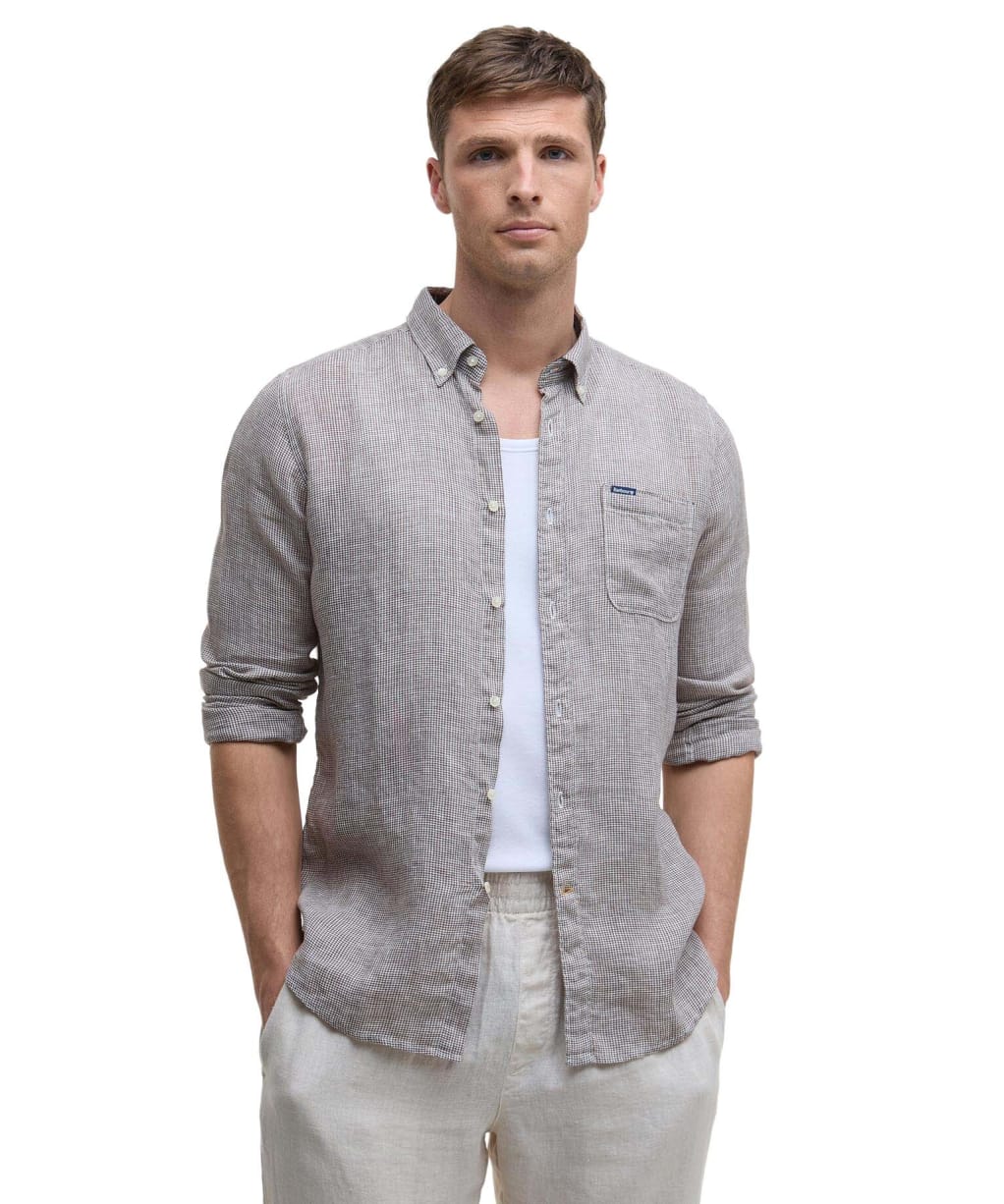 Men's Barbour Linton Tailored Shirt - Dark Oak