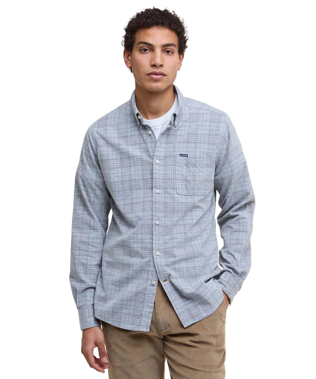 Men's Barbour Southfield Tailored Shirt - Light Grey Marl