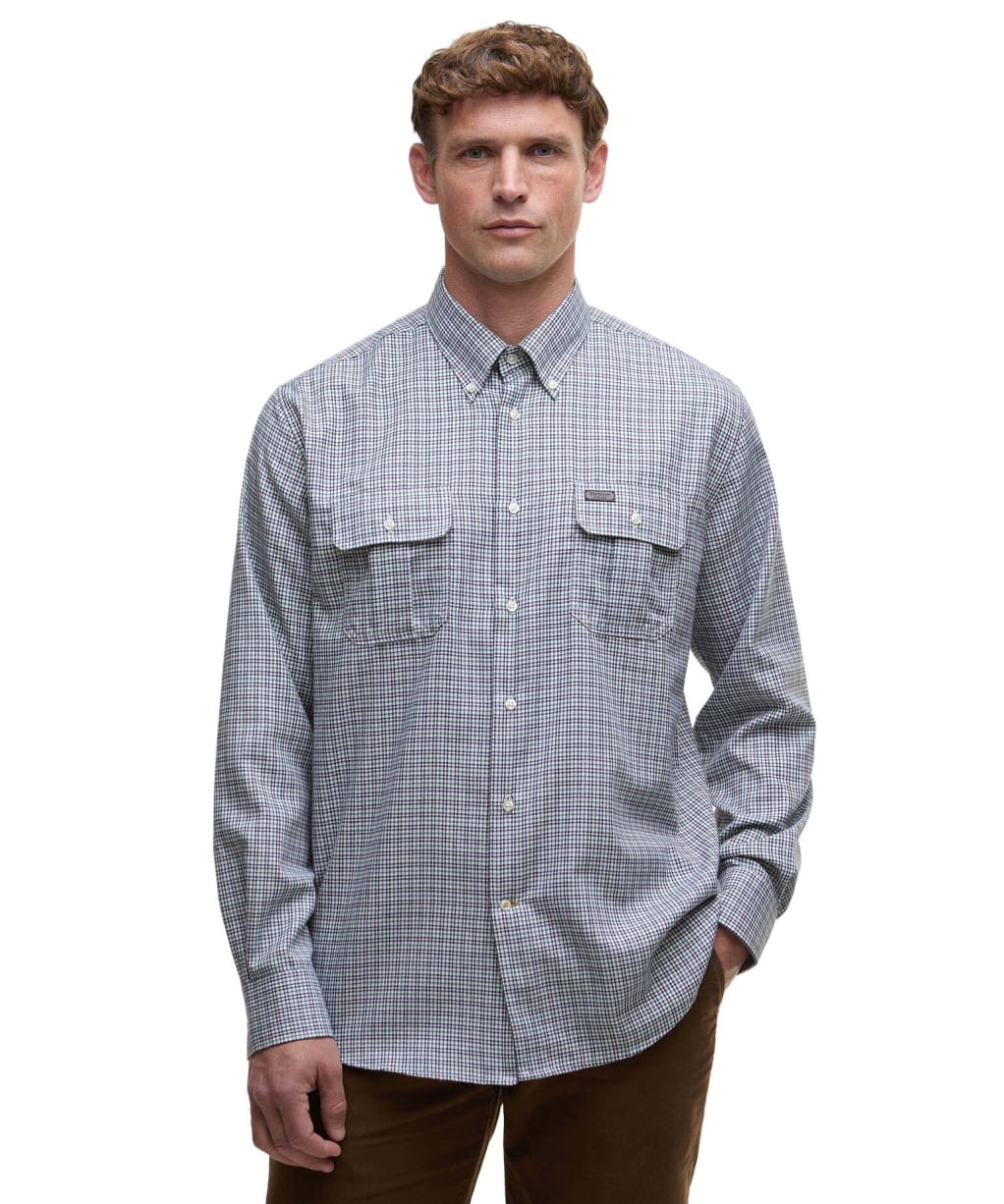 Men's Barbour Fenn Regular Thermo Weave Gingham Shirt - Mallard Green