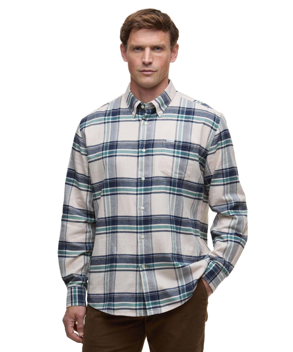 Men's Barbour Dogwood Regular Checked Shirt - Ecru Marl