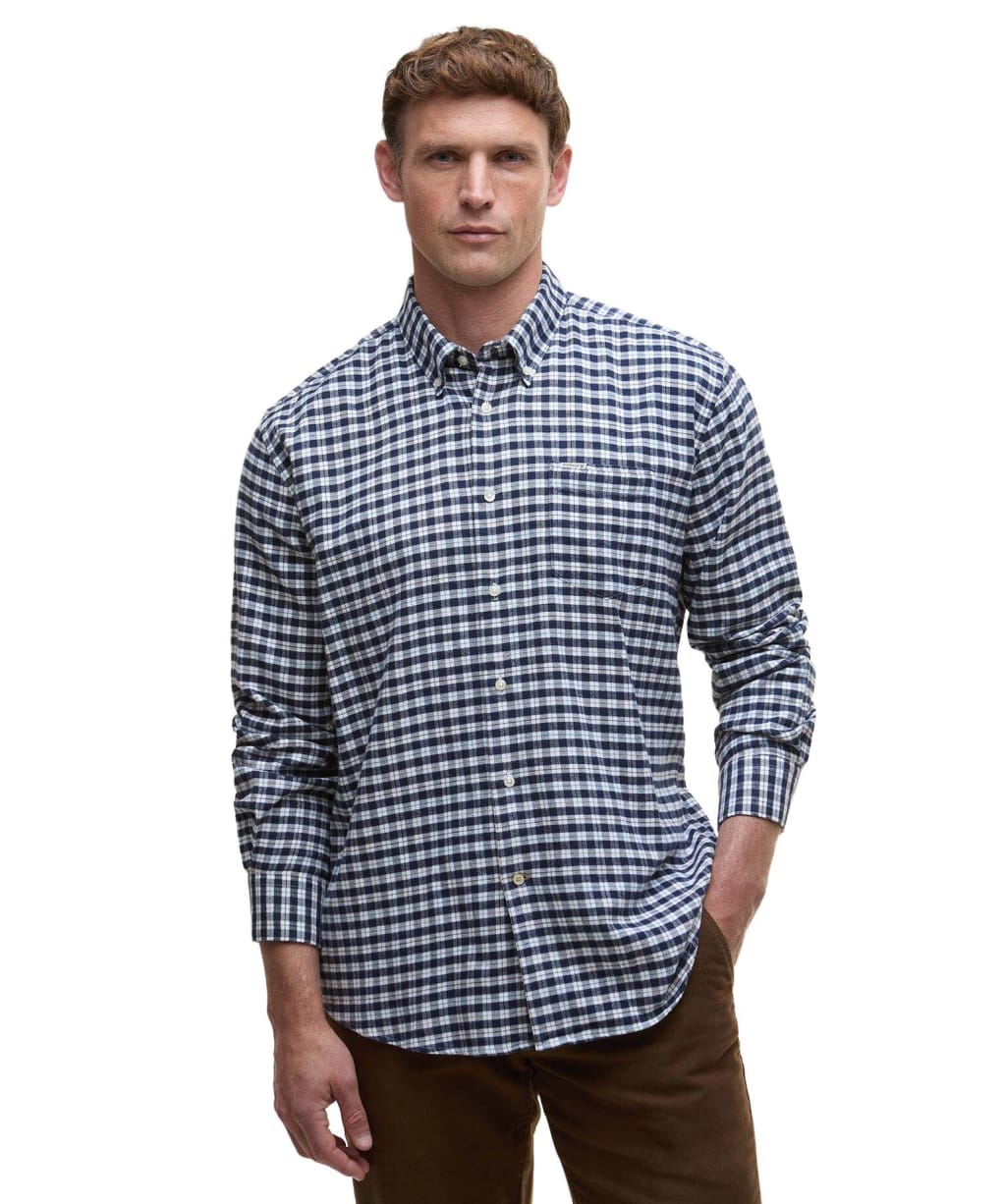 Men's Barbour Colderham Regular Checked Shirt - Navy