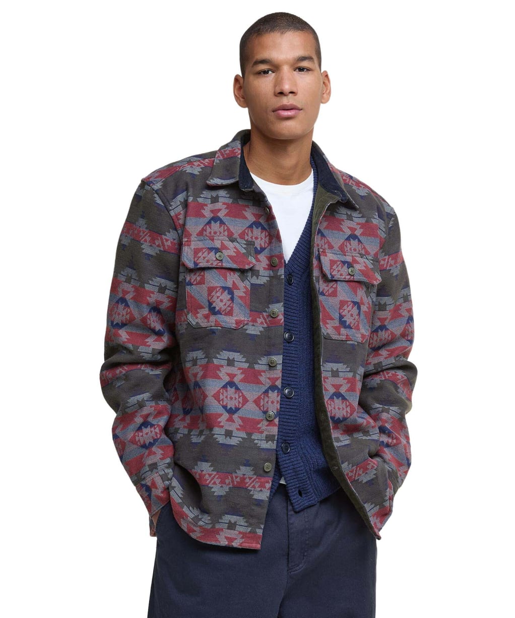 Men's Barbour Greatend Relaxed Jacquard Shirt - Olive