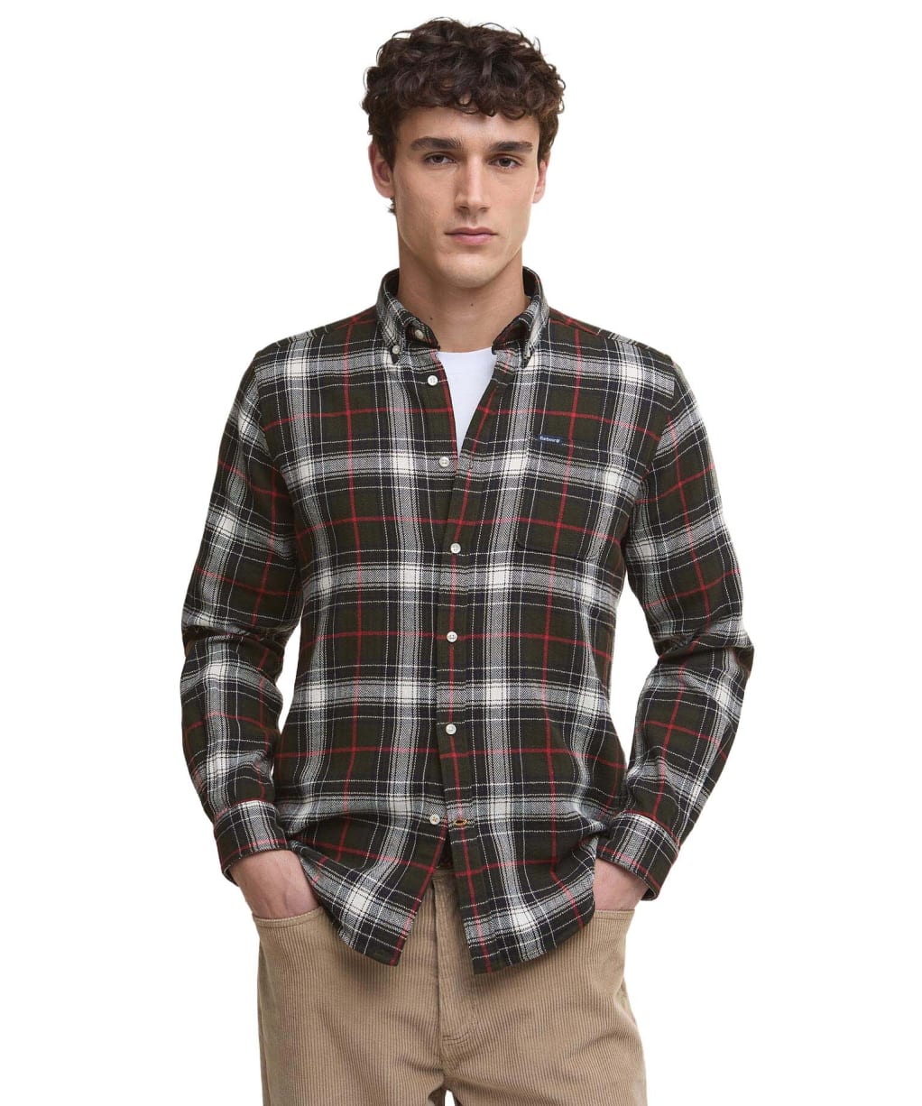 Men's Barbour Whernside Tailored Checked Shirt - Olive