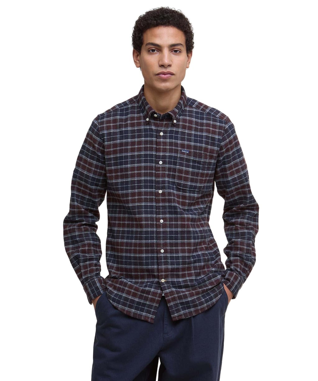 Men's Barbour Haddington Tailored Tartan Shirt - Midnight Oak Tartan