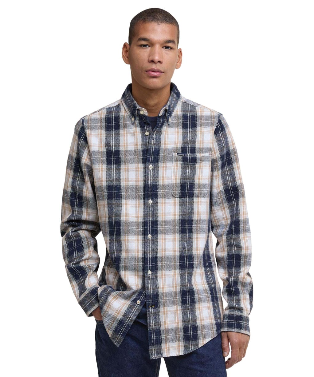 Men's Barbour Sillwith Tailored Checked Shirt - Ecru