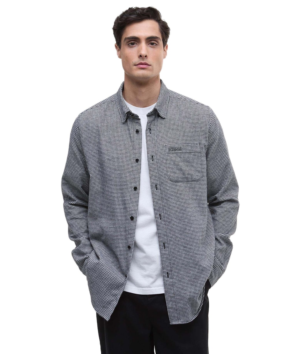 Men's Barbour International Watson Houndstooth Shirt - Black