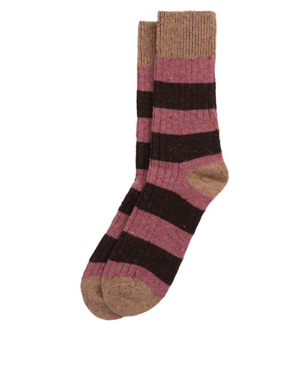 Men’s Barbour Houghton Stripe Socks - Earth Pink