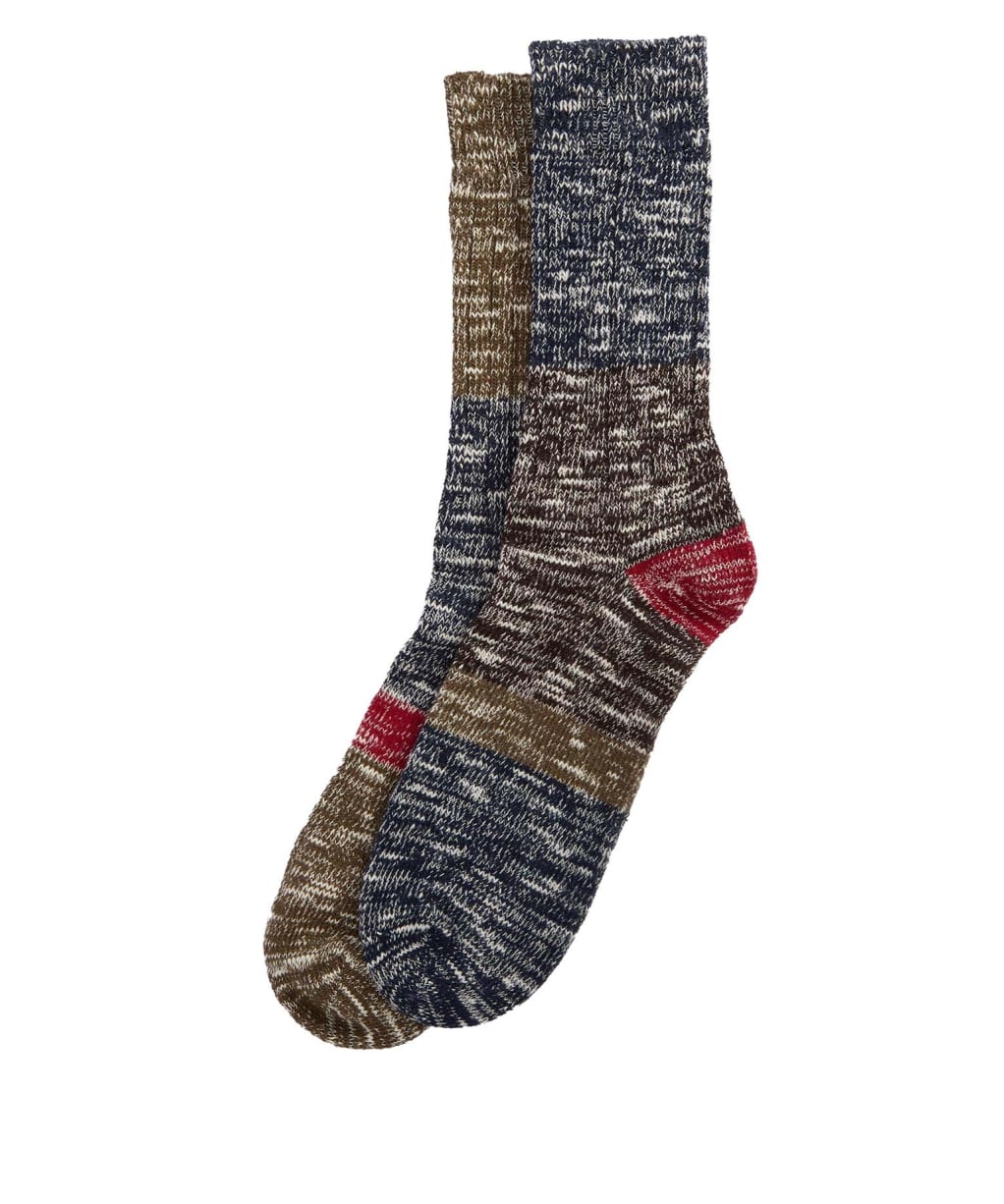 Men's Barbour Monty Sock - 2 Pack - Olive