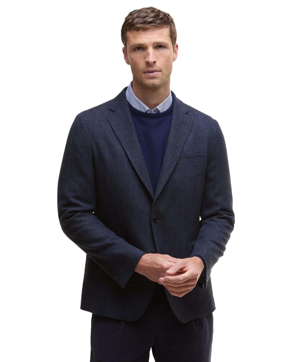 Men's Barbour Sutherland Herringbone Blazer - Navy